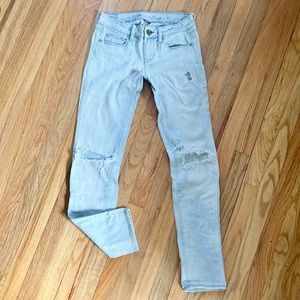 American Eagle Vintage Y2K Destroyed Light Stone Wash Jeans Size 2